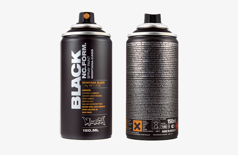 Montana Spraycan Black 150ml - Montana Spray Paint Can, transparent png download