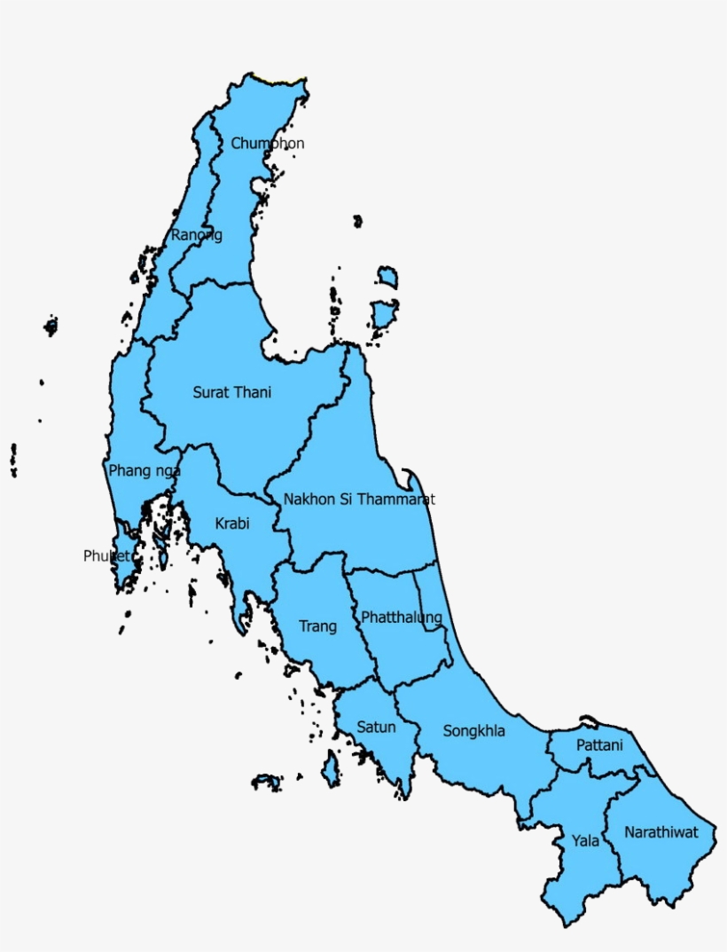 Map Of Thailand North East South West, transparent png download