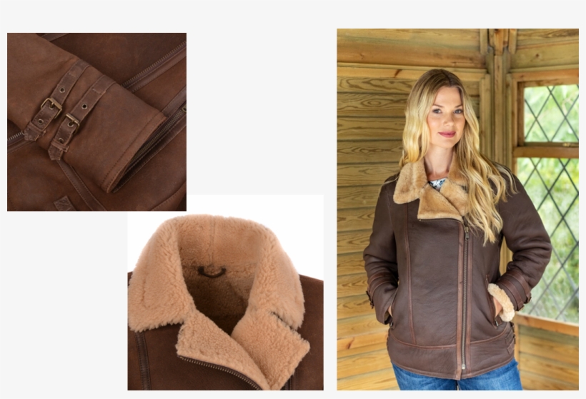 Sheepskin Flyer Jacket - Girl, transparent png download