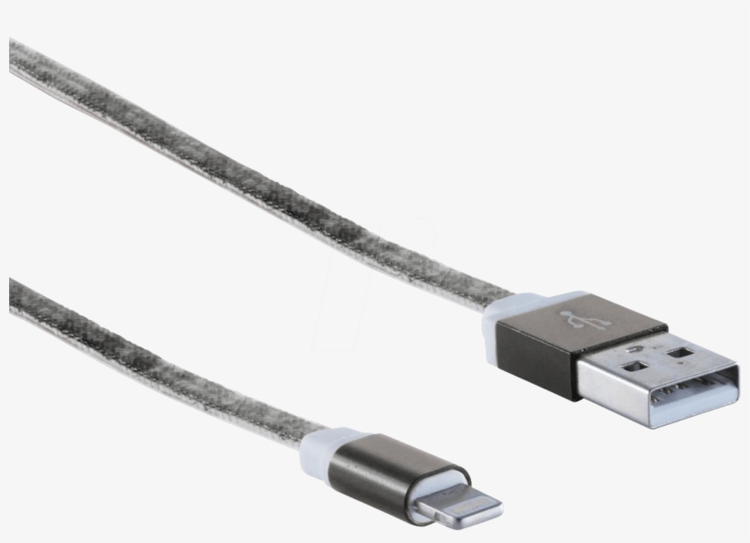 Usb A Connector > Lightning Connector, Black, - Usb, transparent png download