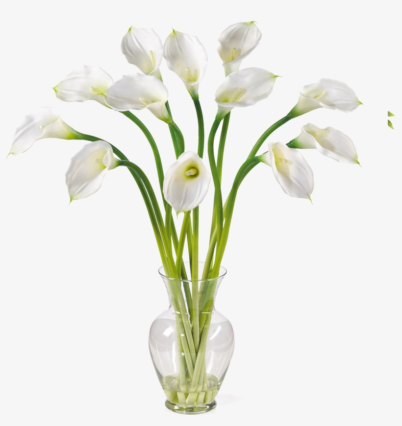 Calla Lilly Liquid Illusion Silk Flower Arrangement, transparent png download