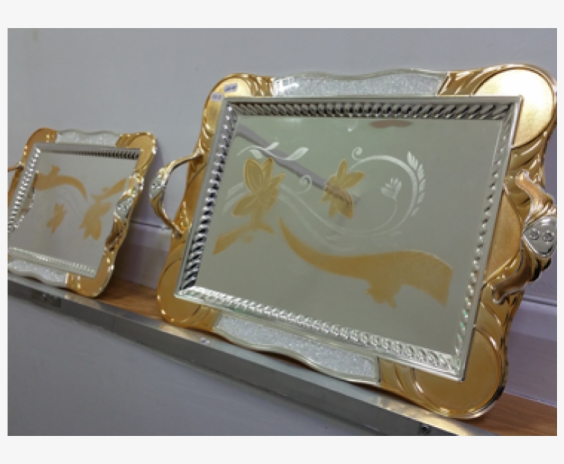 Stylish Silver And Gold Plated Palace Serving Tray - Silver, transparent png download
