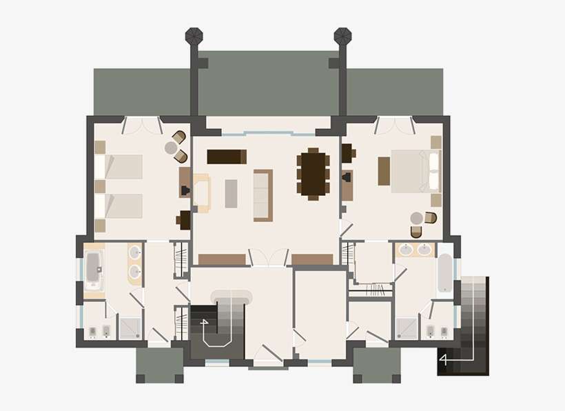Villas 3d Project - Floor Plan, transparent png download