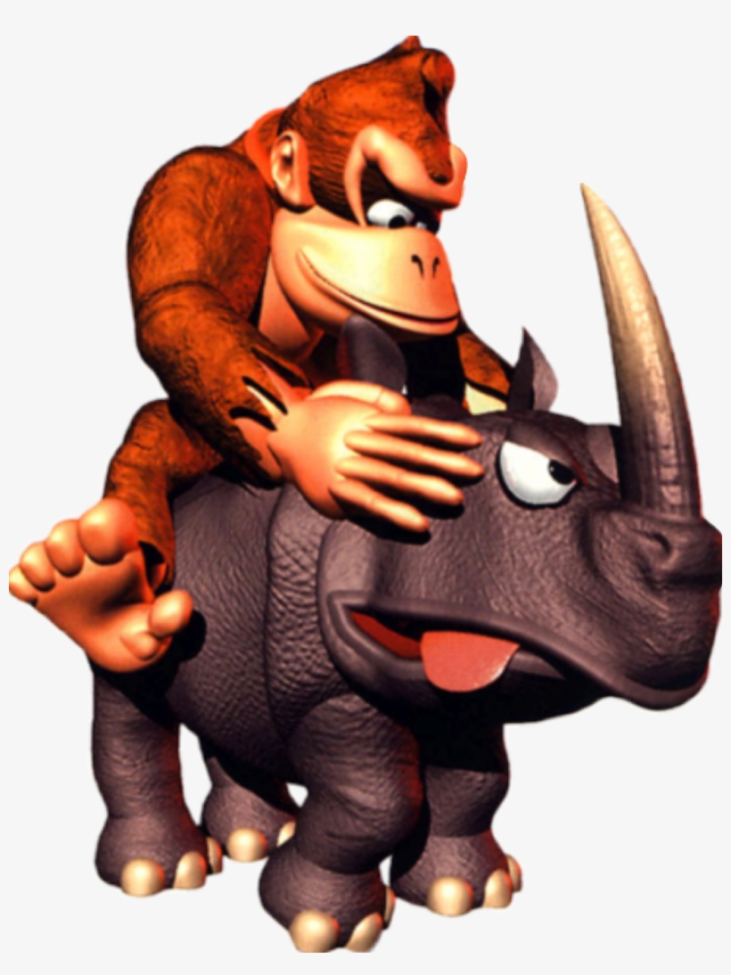 Donkey Kong Vintage Sticker Bitch Png N64 Donkey Kong - Donkey Kong Rambi, transparent png download
