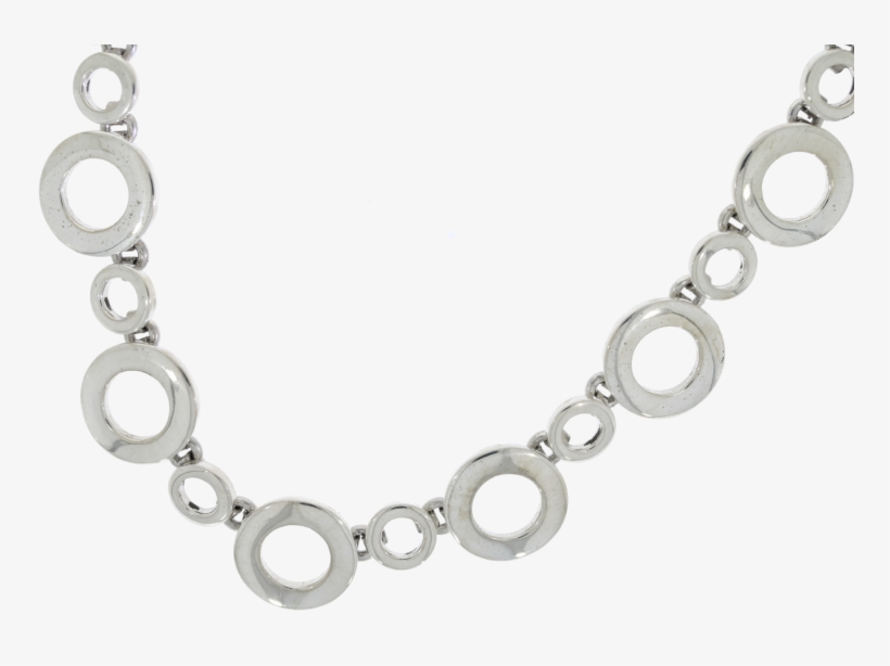 Sterling Silver Large & Small Circle Design Necklace, transparent png download