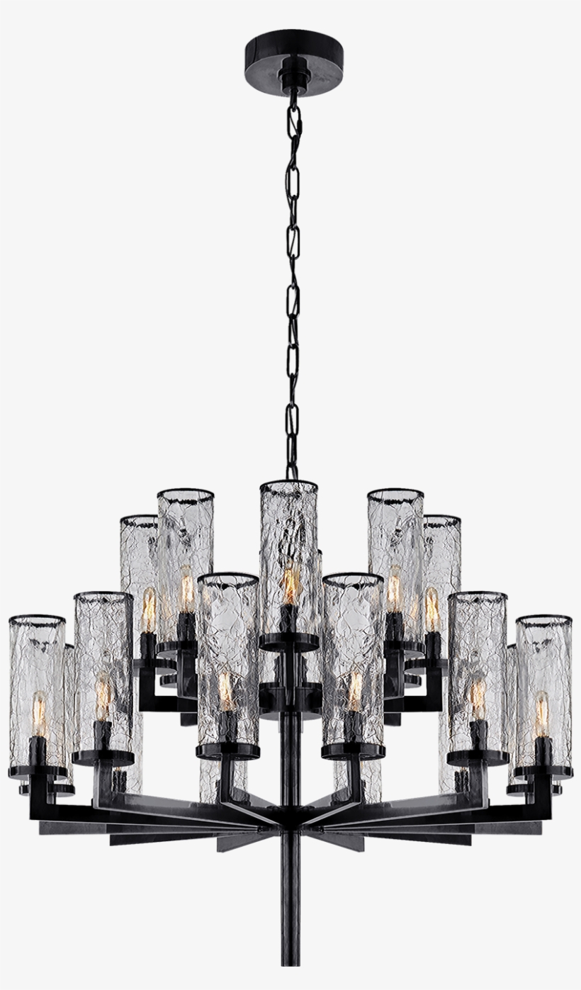 Liaison Double Tier Chandelier In Bronze With Crackle - Visual Comfort Kw5201ab-crg Antique-burnished Brass, transparent png download
