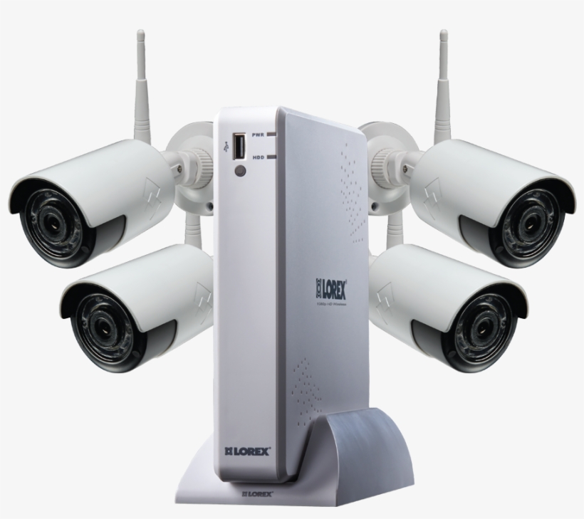 Wireless Video Security Camera System With 4 Hd 1080p - Lorex - 4-channel, 4-camera Outdoor Wireless 1080p, transparent png download