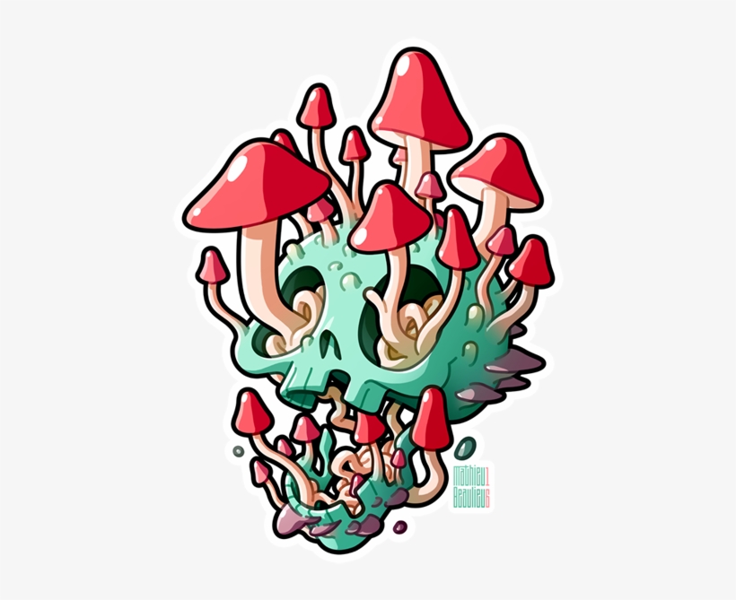 Shrooming Skull Process Gif Pink Turquoise Zombie Skeleton, transparent png download
