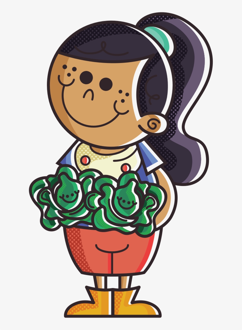 Farmer Girl Holding Lettuce - Lettuce, transparent png download