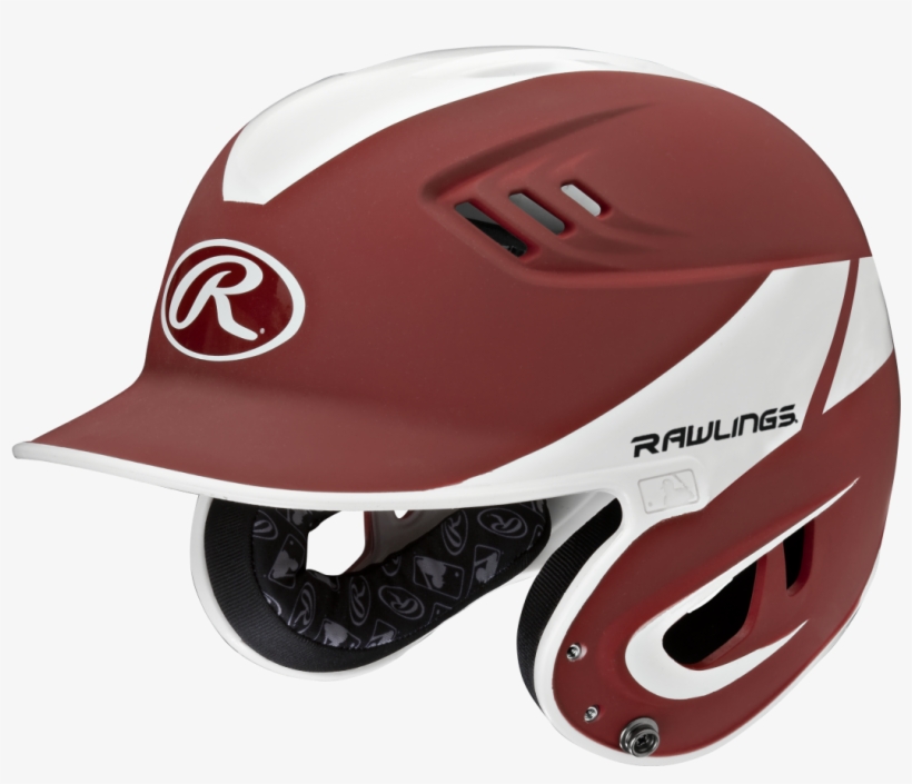 Rawlings R16 Away Junior Batting Helmet, Matte Cardinal/white - Rawlings Velo Two-tone Away Junior Batting Helmet, transparent png download