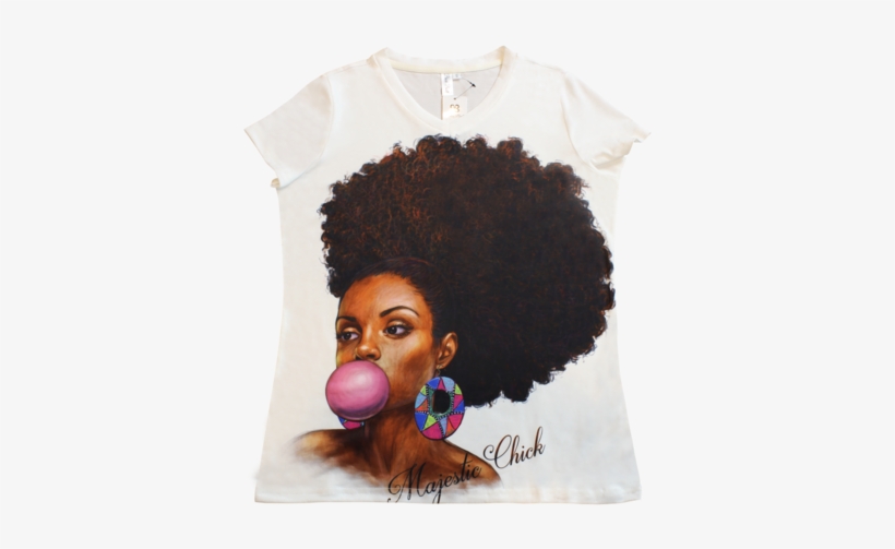 Girl Blowing Bubble Gum Tshirt By Brick Built - T-shirt, transparent png download