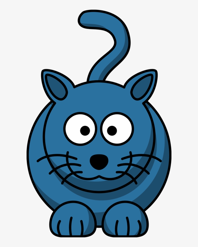 Blue Cat Cliparts - Cat Cartoon Black And White, transparent png download