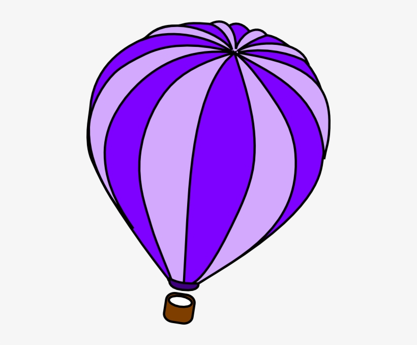 Hot Air Balloon Clipart Watercolor Lilac Flowers Violet - Purple Hot Air Balloon, transparent png download