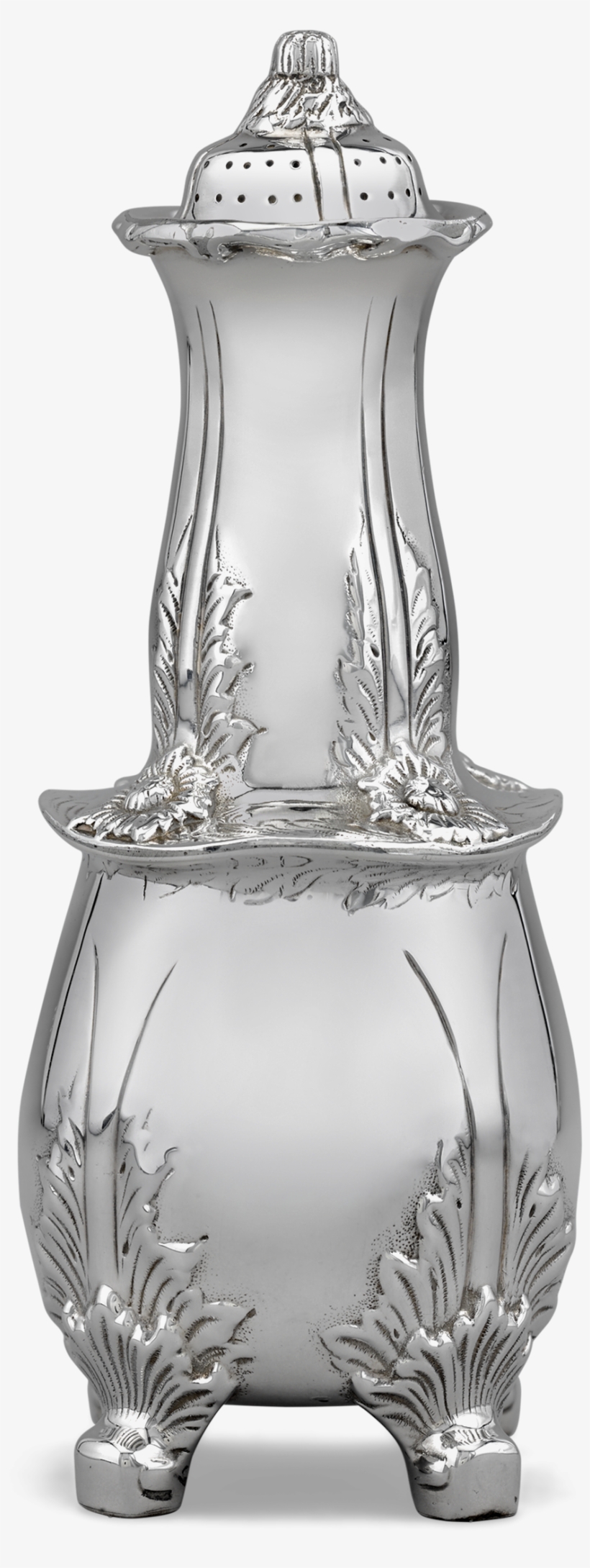 Chrysanthemum Silver Salt Shaker - Silver, transparent png download
