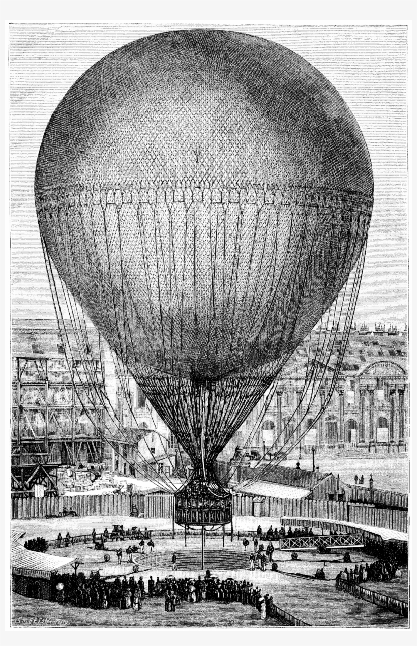 File - La Nature - 1878 - S2 - P217 Ballon Giffard - Tethered Balloon, transparent png download