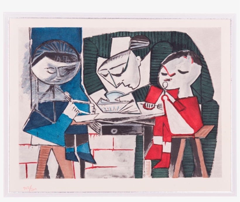 Hand-applied Pochoir In Watercolor After Pablo Picasso - Pablo Picasso 22592 Le Repas D, transparent png download