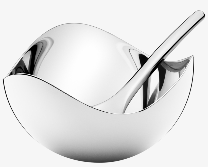 Bloom Salt Cellar With Spoon - Georg Jensen - Bloom Salt Cellar And Spoon - Stainless, transparent png download