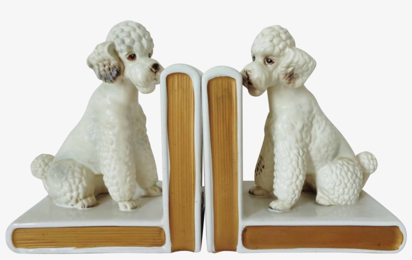 Pair Of Vintage Lefton Pottery French Poodle Bookends - Figurine, transparent png download