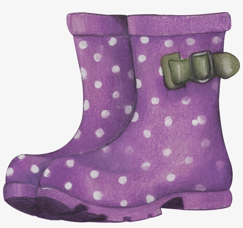 Hand Painted Pair Of Purple Rain Boots Png Transparent - Shoe, transparent png download