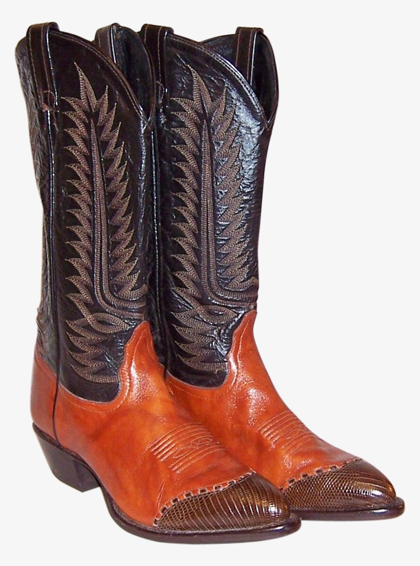 Vintage Tony Lama Cowboy Boots In Burnt Sienna And - Boot, transparent png download