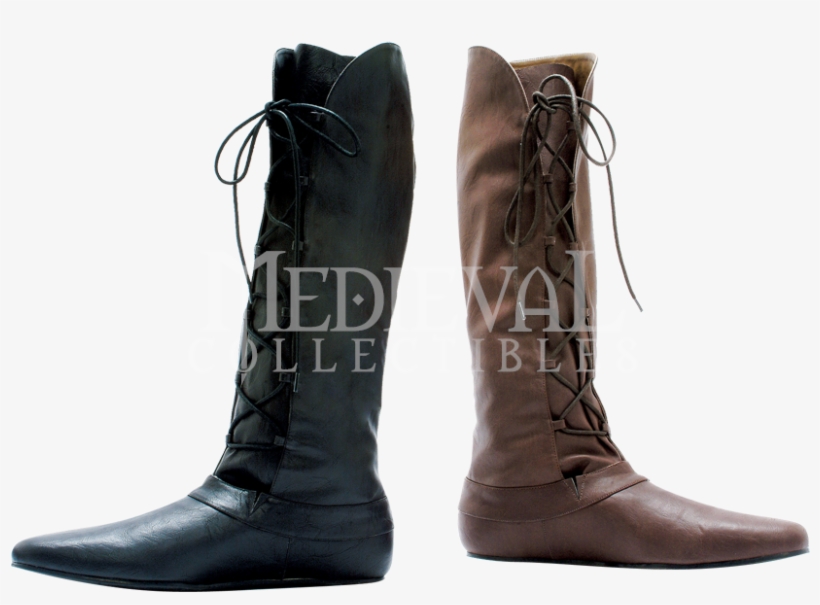 Mens Laced Up Renaissance Boots - Mens Low Heel Boots, transparent png download