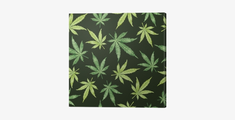 Watercolor Marijuana Leaves On Dark - Watercolor Painting, transparent png download