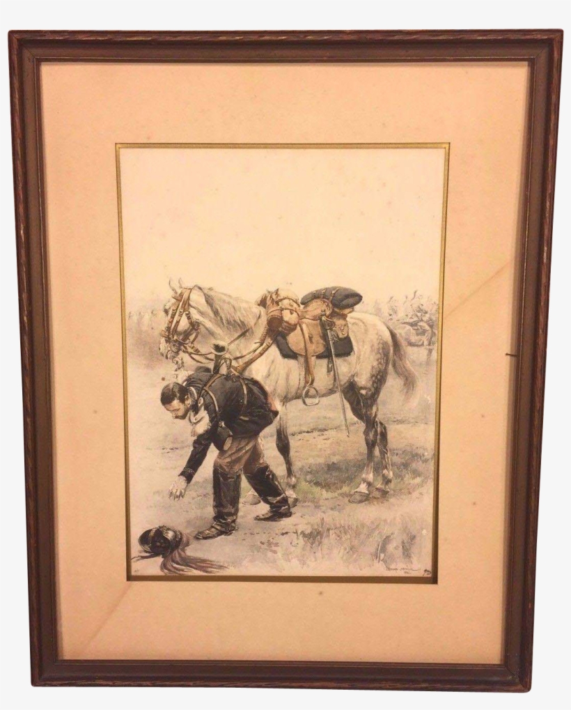 Antique Edouard Jean Baptiste Detaille Lithograph - Picture Frame, transparent png download