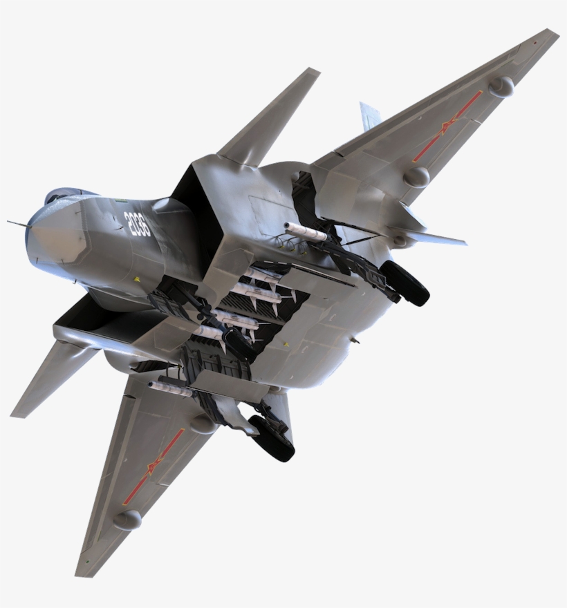 Fighter Plane Png Download - Chengdu J 20 Weapons Bay, transparent png download