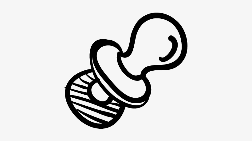 Pacifier Vector - Chupon Blanco Y Negro, transparent png download