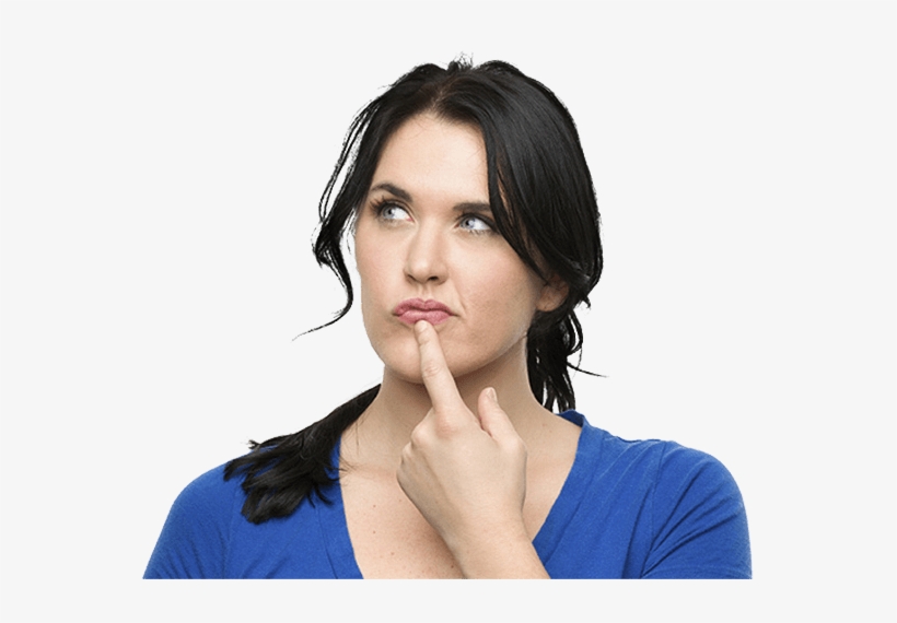 Woman Blue Thinking - Mathematical Brain Tests, transparent png download