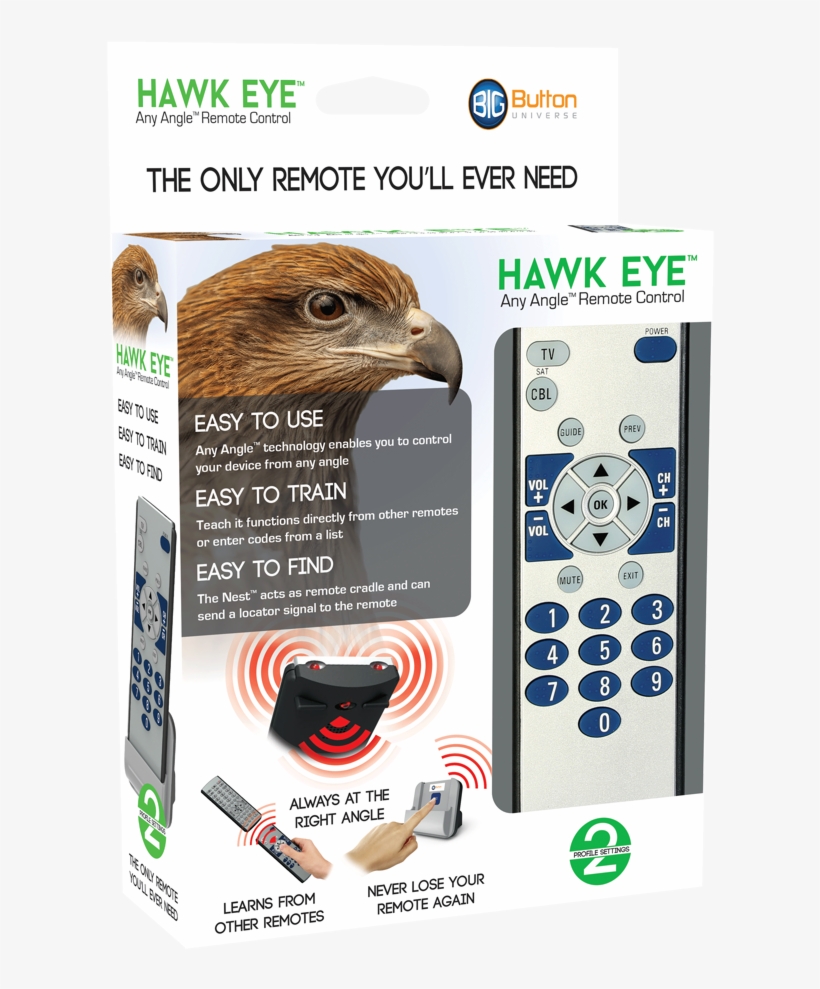 Imag0001 28 Aug 2014 - Big Button Universe 2-device Universal Senior Remote, transparent png download