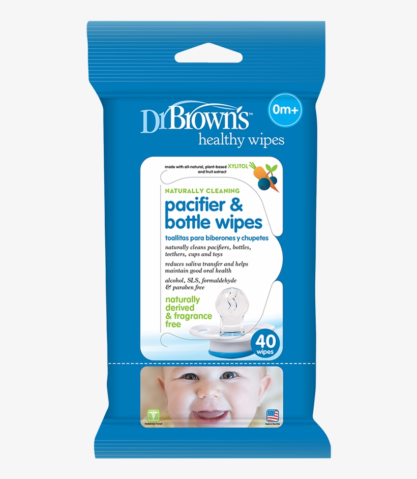 Naturally Derived, Fragrance-free, And Free Of Alcohol, - Pacifier Baby Wipes By Dr. Brown's - Pacifier, transparent png download