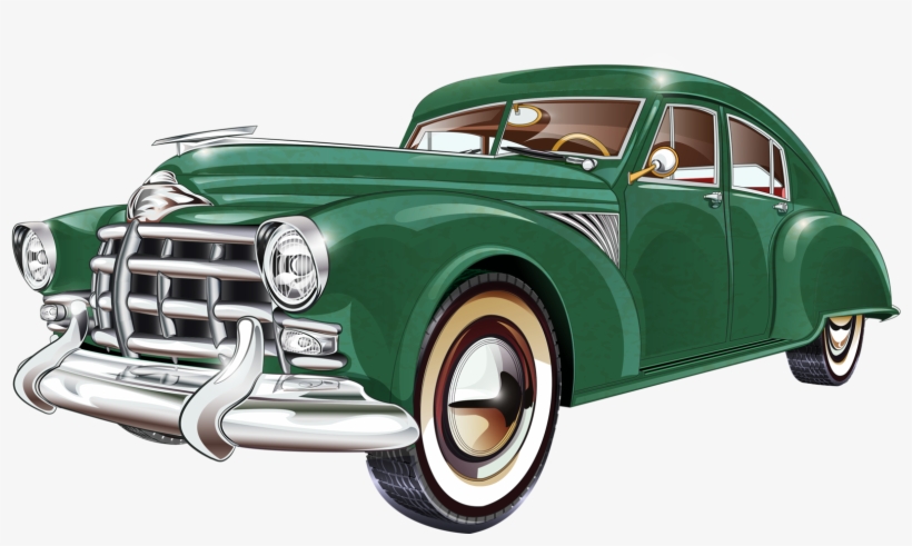 Яндекс - Фотки - Green Retro Car, transparent png download