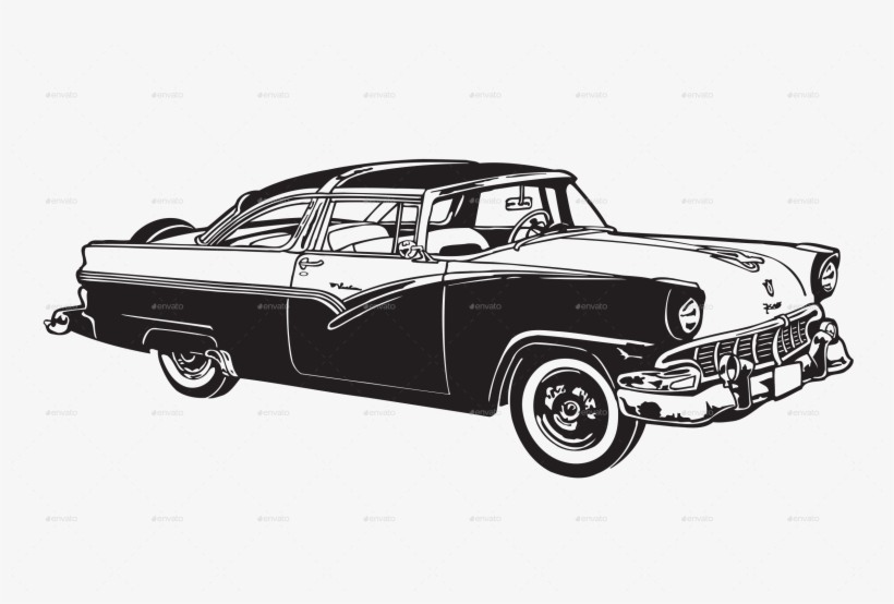 24 - Transparent Classic Car Silhouette, transparent png download