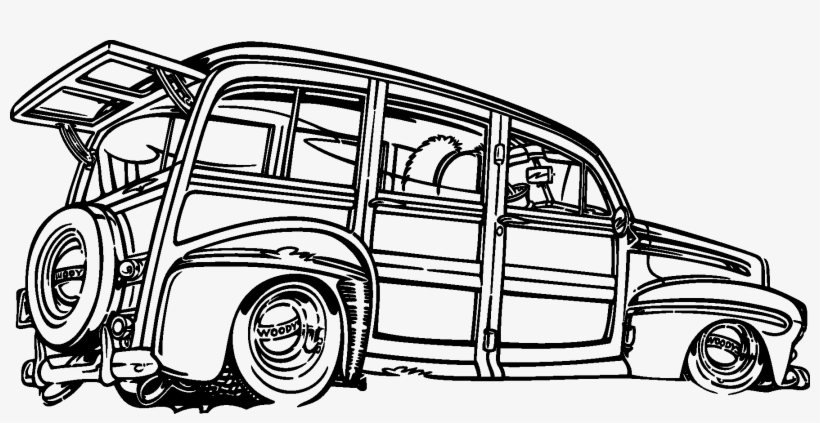 Old Classic Cars Silhouette - Car Wall Mural - Classic, transparent png download