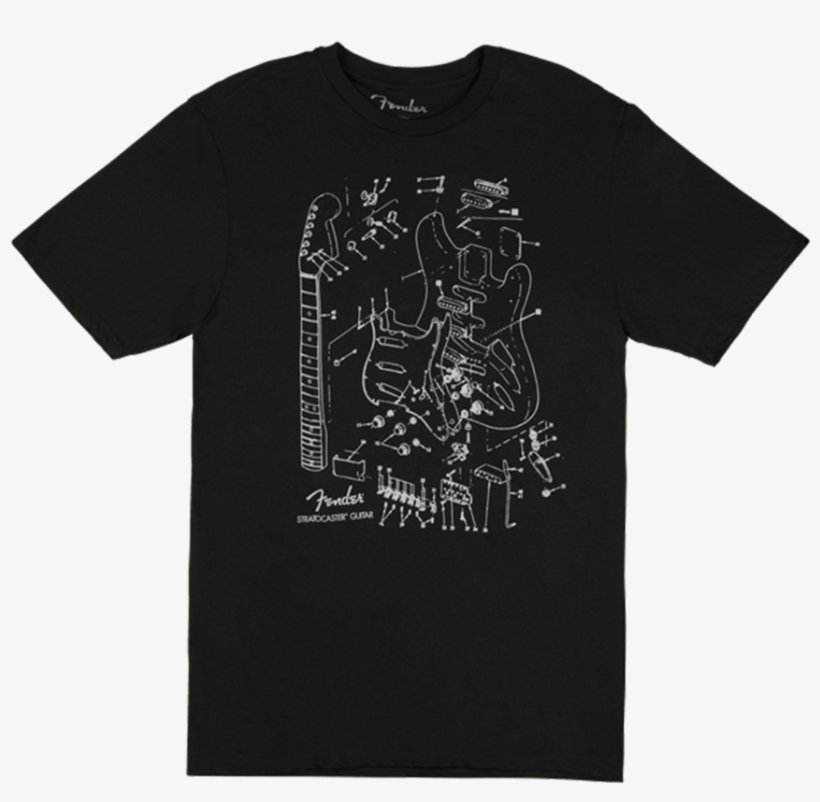 Fender Stratocaster Patent Drawing T - Fender Stratocaster Patent Drawing T-shirt, transparent png download