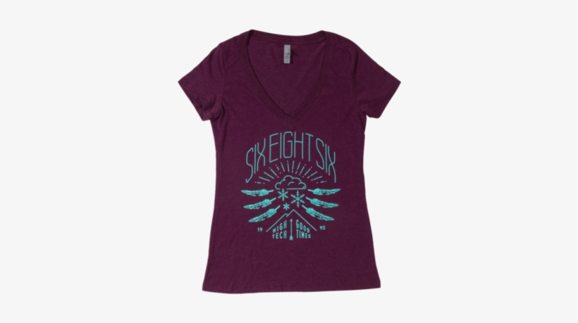 Women's Moutain V-neck S/s - Neckline, transparent png download