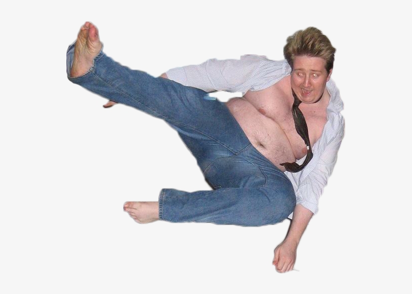 Image Black And White Stock Fat Guy Doing Kung Fu - Ugly Pizza, transparent png download