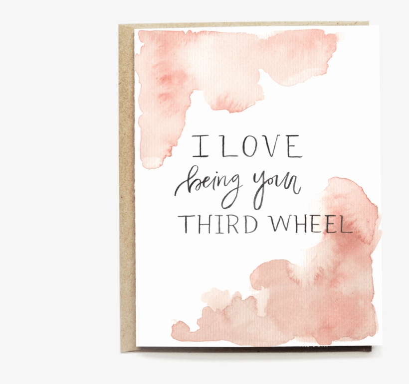 Third Wheel Wedding Card - Watercolor Paint, transparent png download