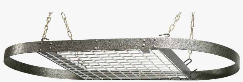 Cw6016 Hammered Gray Enameled Oval Hanging Pot Rack - Light, transparent png download