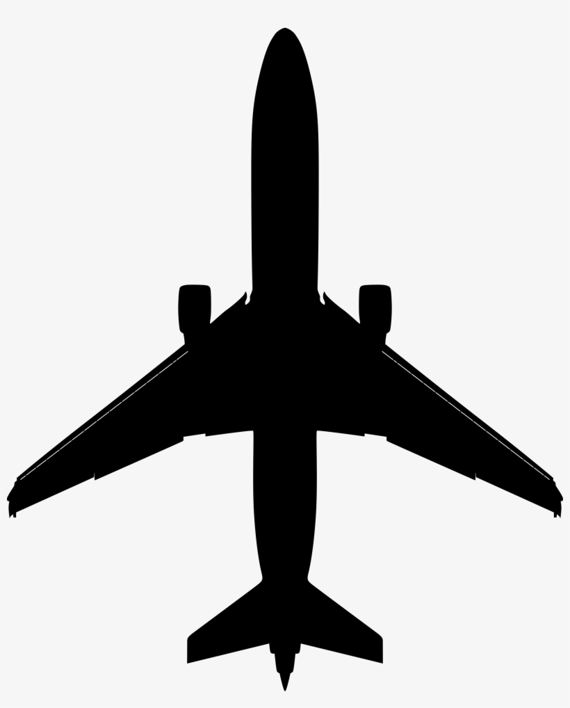 Big Image - Airplane Silhouette Top, transparent png download