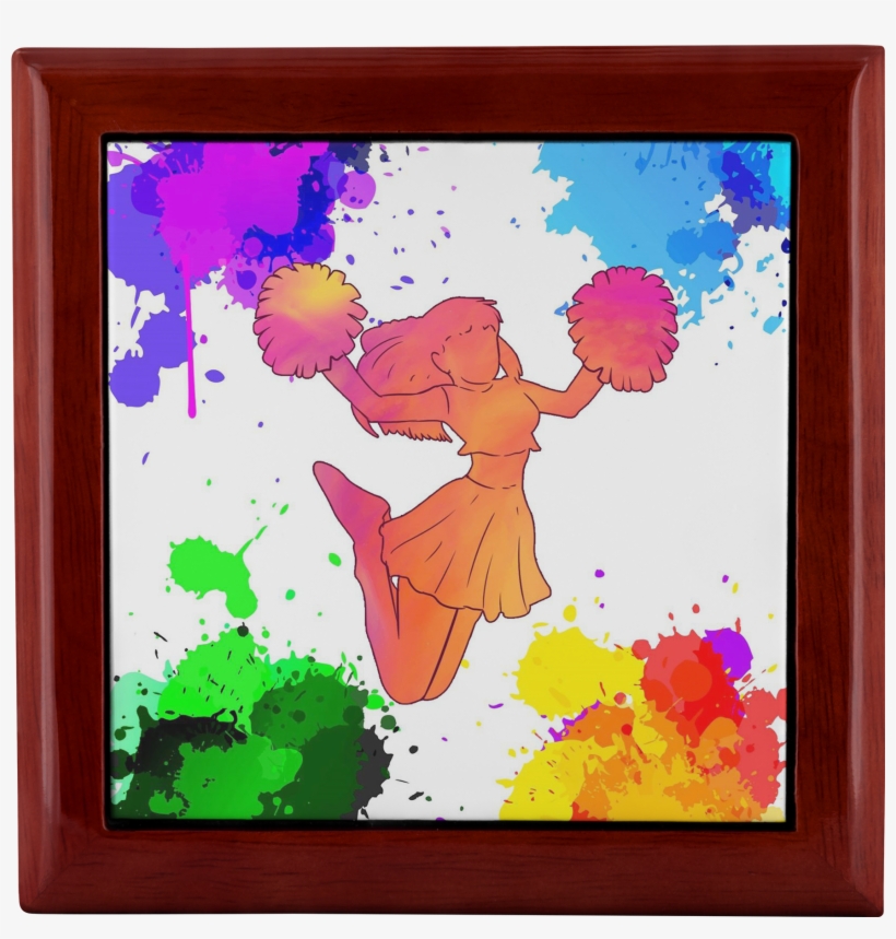 Cheerleader Genuine Wood Jewelry Storage Box For Trinkets - Picture Frame, transparent png download