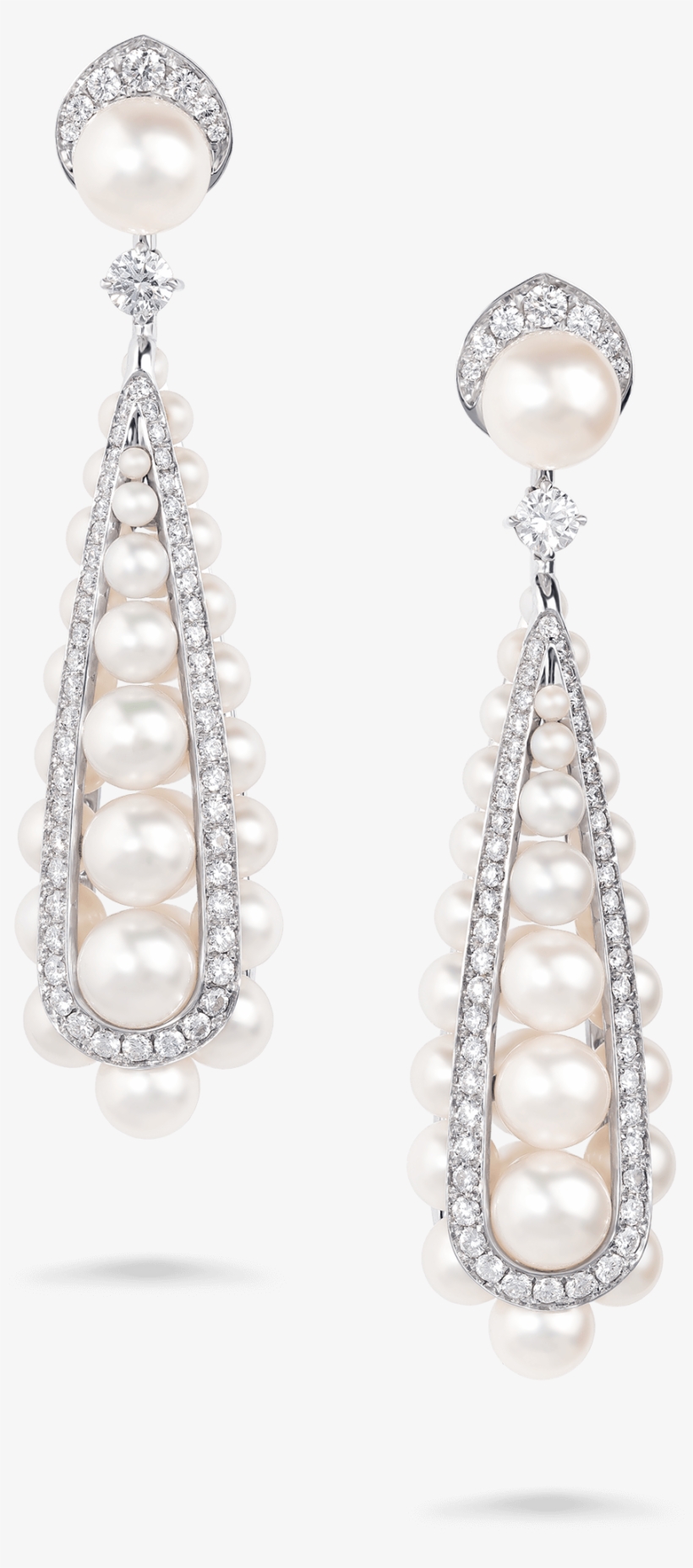 Pearl Deco Earrings Diamond Earrings - Jewellery, transparent png download