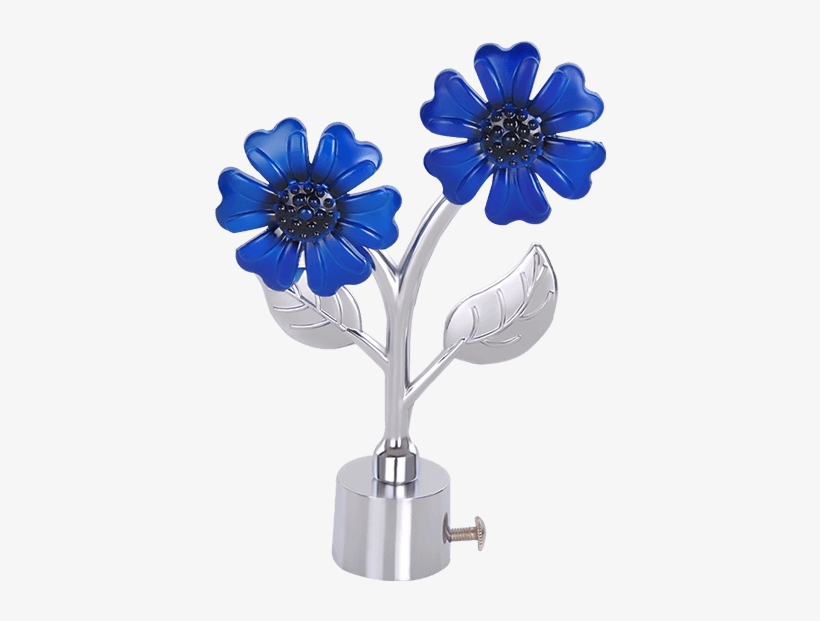 Flower Blue Curtain Finials For Master Bedroom @green - Gujarat, transparent png download