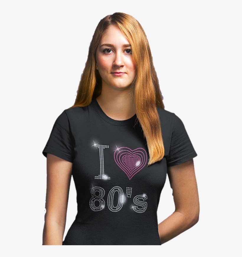 I Love Eighties 80s Rhinestud Design T-shirts Or Vests - T-shirt, transparent png download