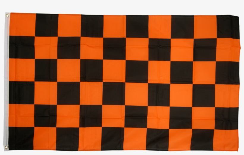 Checkered Black-orange Flag - Damath Board Red And Blue, transparent png download
