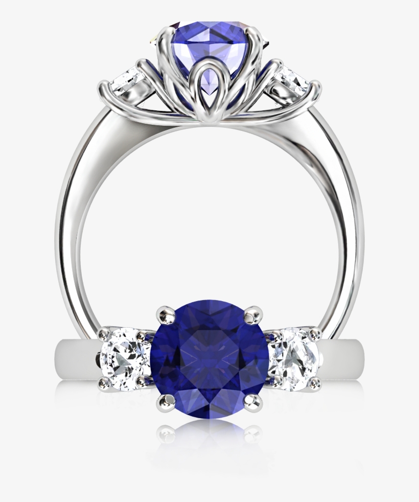 Tanzanite Center With Sides Ring - Tanzanite Engagement Rings, transparent png download