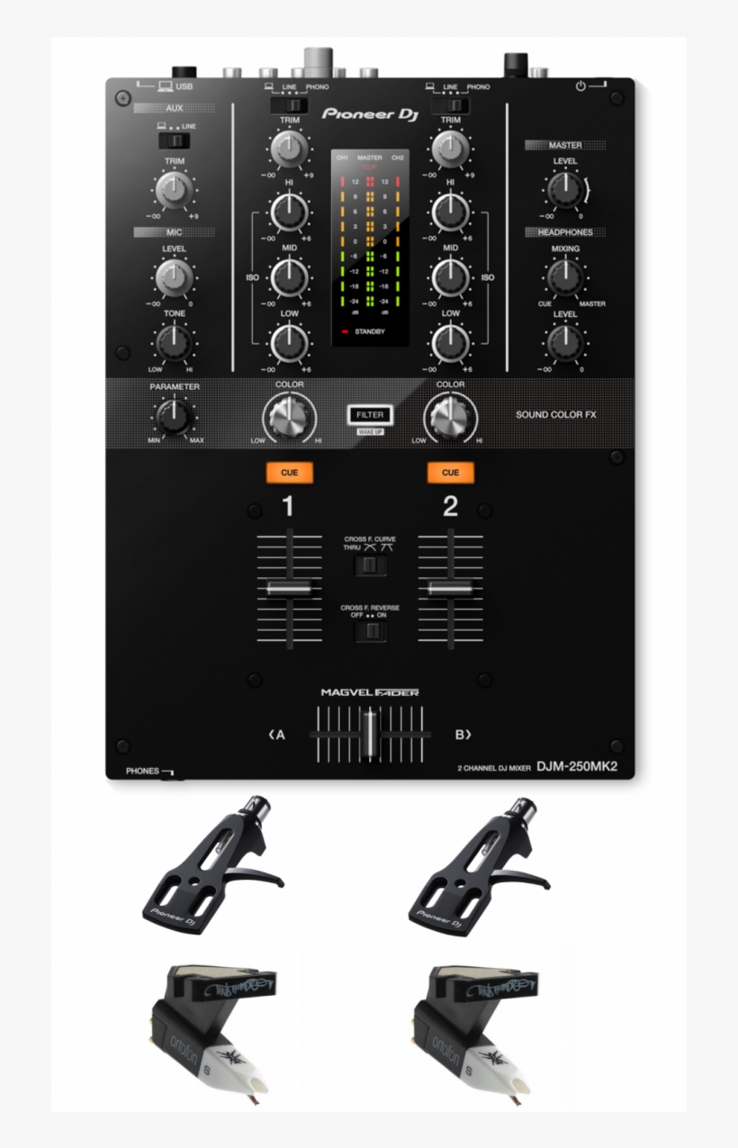 Pioneer Dj Djm-250mk2 Ortofon Om Q - Mixer Pioneer 250 Mk2, transparent png download