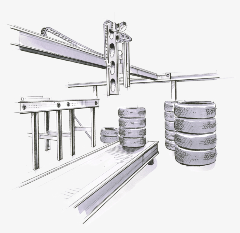 No Matter If It Is About Sorting, Storing Or Palletizing - Sketch, transparent png download