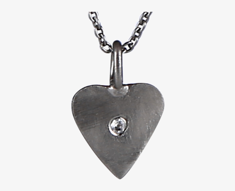 Sweet Heart Necklace With White Topaz Gemstone In Black, transparent png download